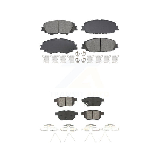 Semi-Metallic Brake Pads Front Rear Kit For Toyota Corolla Prius Prime