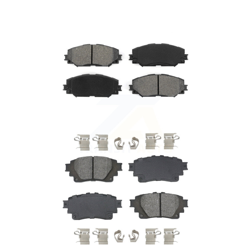 Semi-Metallic Brake Pads Front Rear Kit For 2019 Toyota Corolla 1.8L