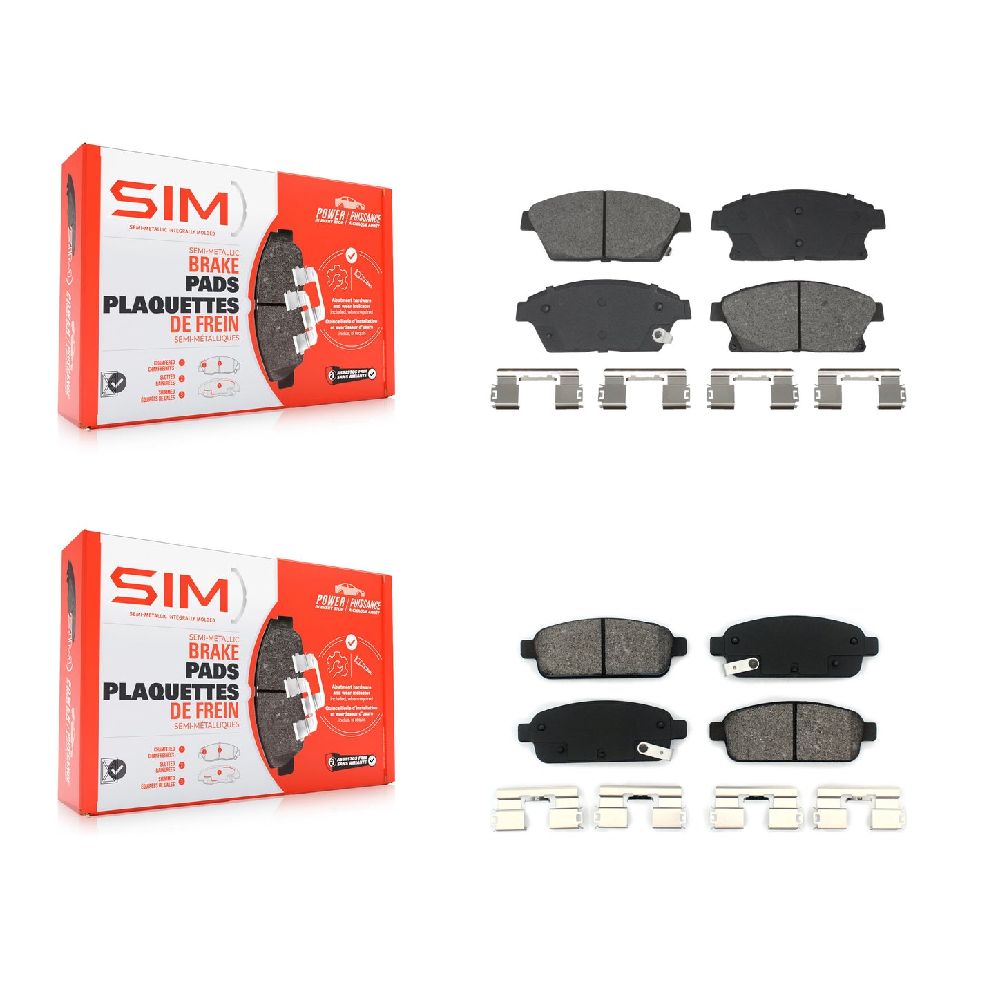 Semi-Metallic Brake Pads Front Rear Kit For Chevrolet Cruze Buick Trax Verano