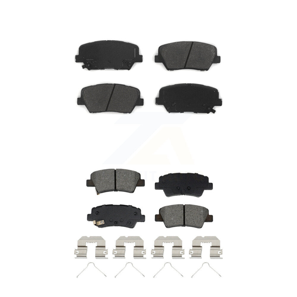 Semi-Metallic Brake Pads Front Rear Kit For 2019-2022 Hyundai Nexo