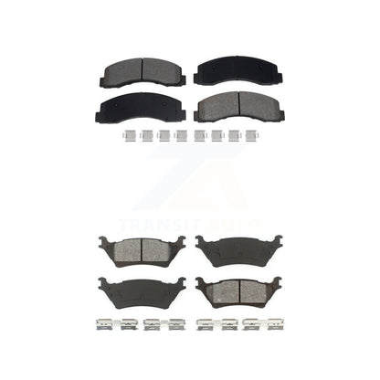 Semi-Metallic Brake Pads Front Rear Kit For Ford F-150 With Manual Parking