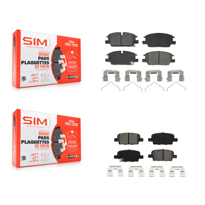 Semi-Metallic Brake Pads Front Rear Kit For Chevrolet Malibu