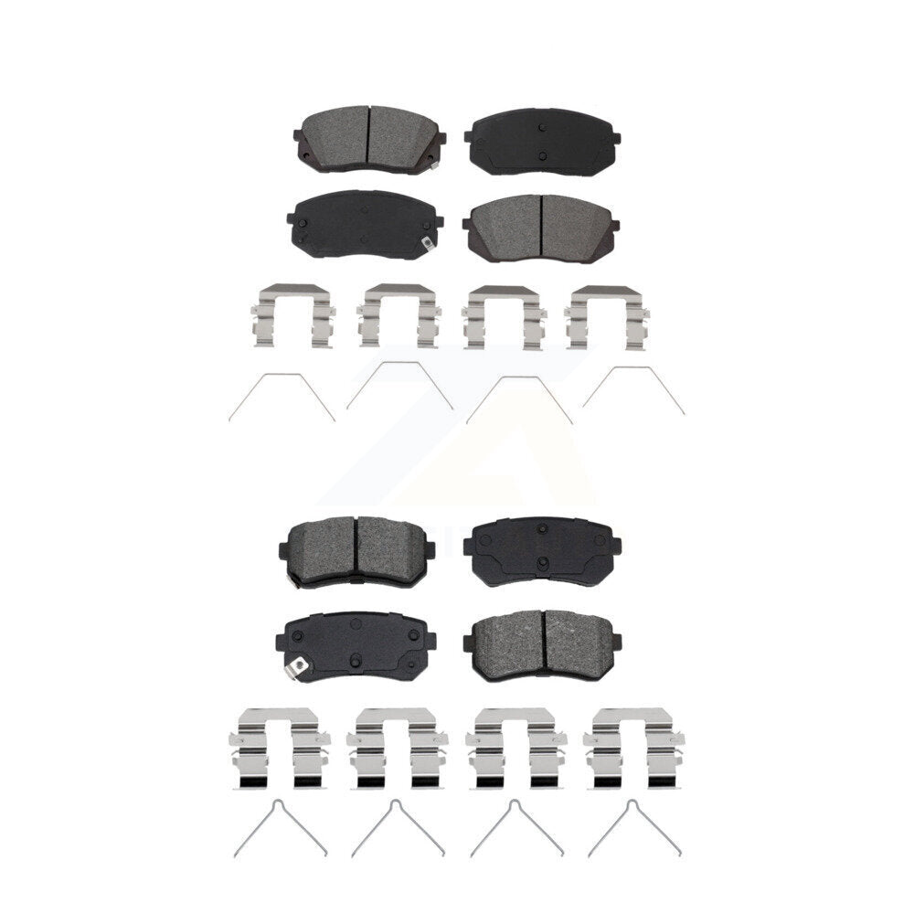 Semi-Metallic Brake Pads Front Rear Kit For Hyundai Kona Kia Seltos