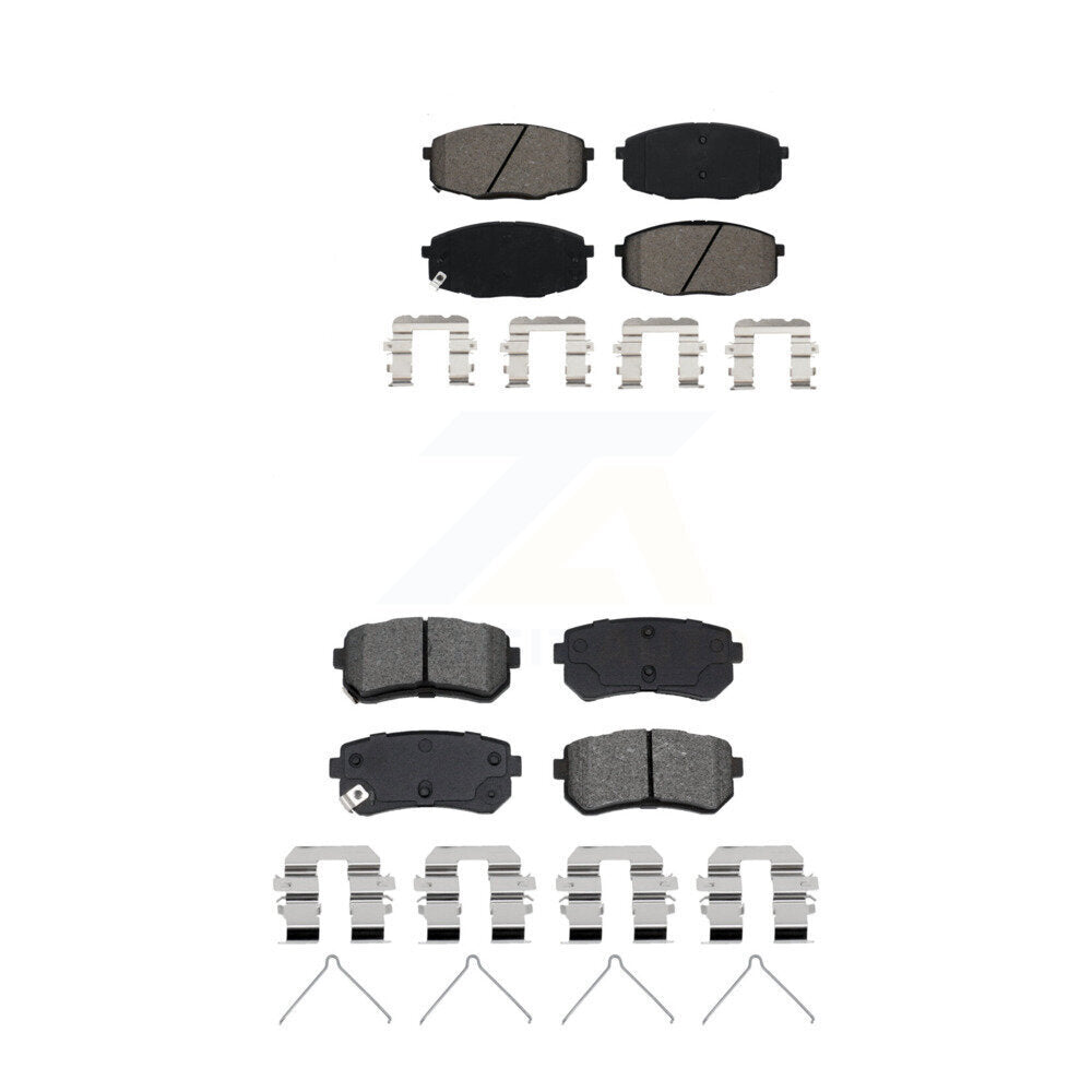 Semi-Metallic Brake Pads Front Rear Kit For Hyundai Kona Kia Seltos