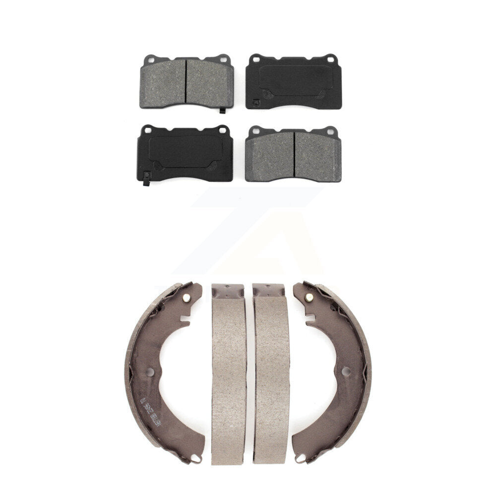Semi-Metallic Brake Pads And Drum Shoes Front Rear Kit For Mitsubishi Lancer