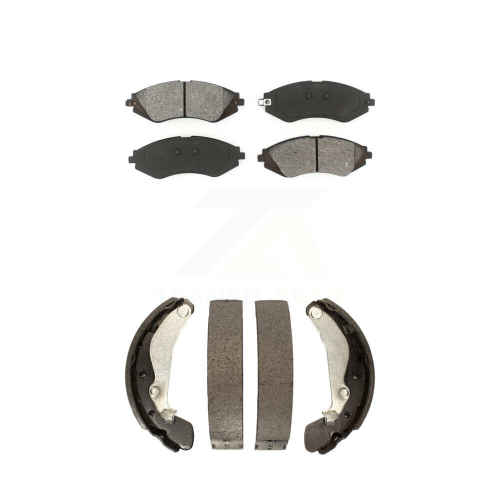 Semi-Metallic Brake Pads Drum Shoes Front Rear Kit For Chevrolet Aveo Pontiac G3