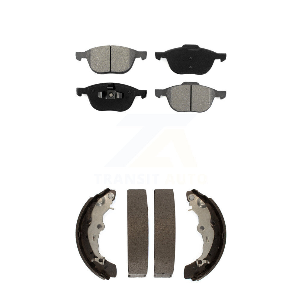 Semi-Metallic Brake Pads And Drum Shoes Front Rear Kit For Ford Focus