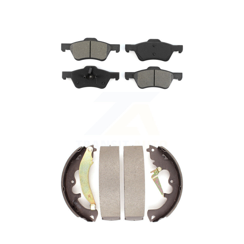 Semi-Metallic Brake Pads And Drum Shoes Front Rear Kit For Ford Escape Mercury