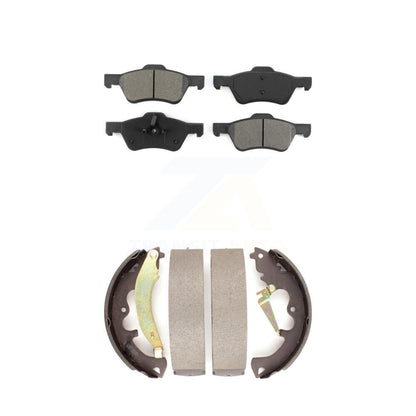 Semi-Metallic Brake Pads And Drum Shoes Front Rear Kit For Ford Escape Mercury