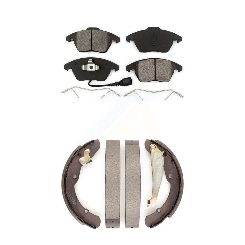 Semi-Metallic Brake Pads & Drum Shoes Front Rear Kit For Volkswagen Jetta Beetle