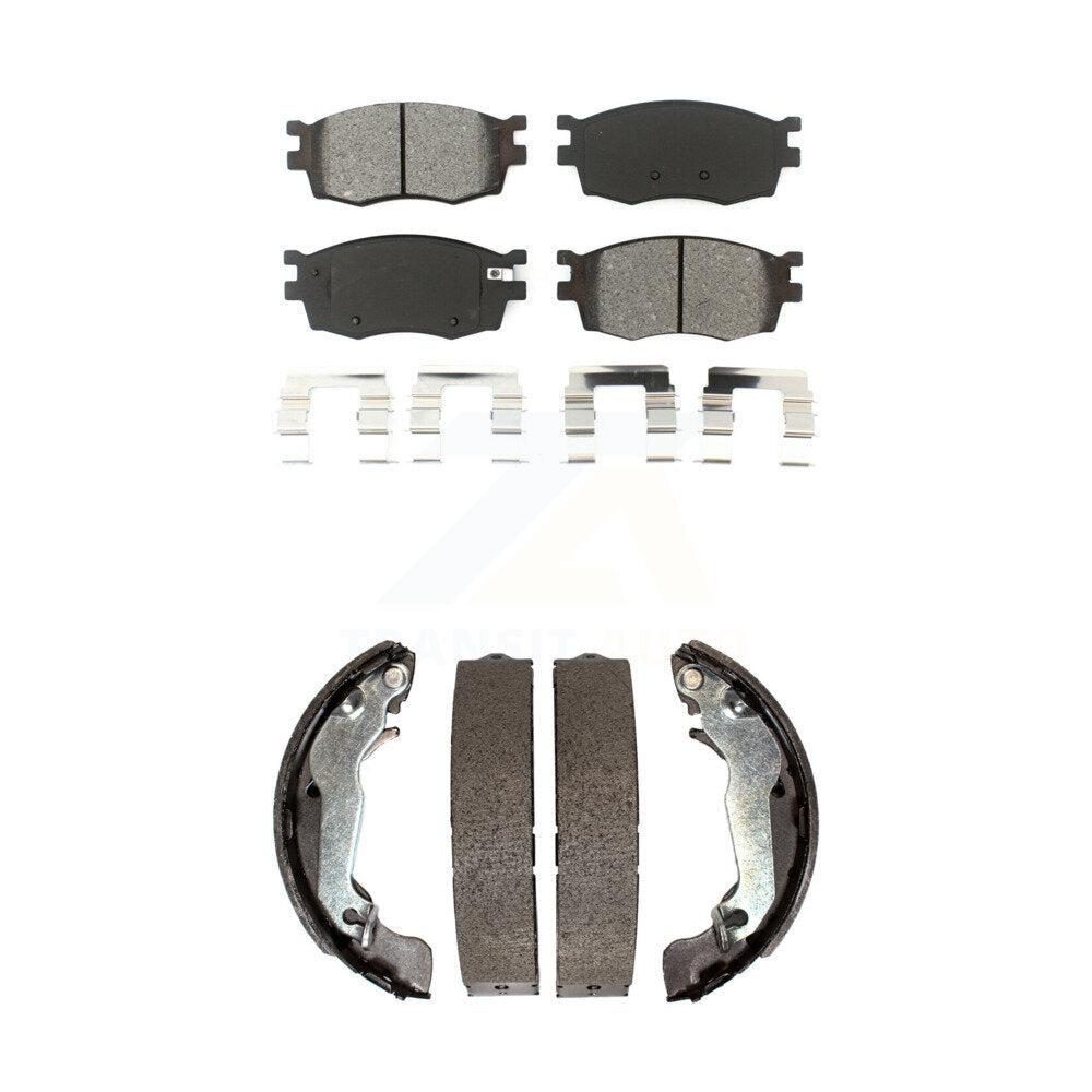 Semi-Metallic Brake Pads Drum Shoe Front Rear Kit For Hyundai Accent To 09 30 05