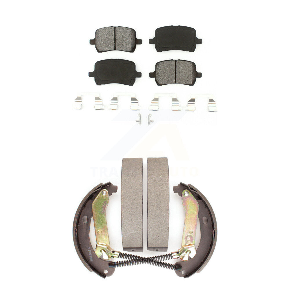 Semi-Metallic Brake Pads & Drum Shoe Front Rear Kit For Chevrolet Malibu Pontiac