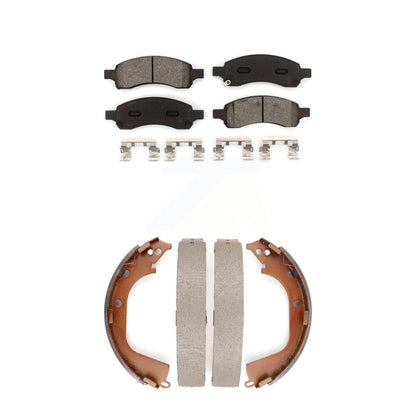 Semi-Metallic Brake Pads And Drum Shoe Front Rear Kit For Chevrolet Colorado GMC