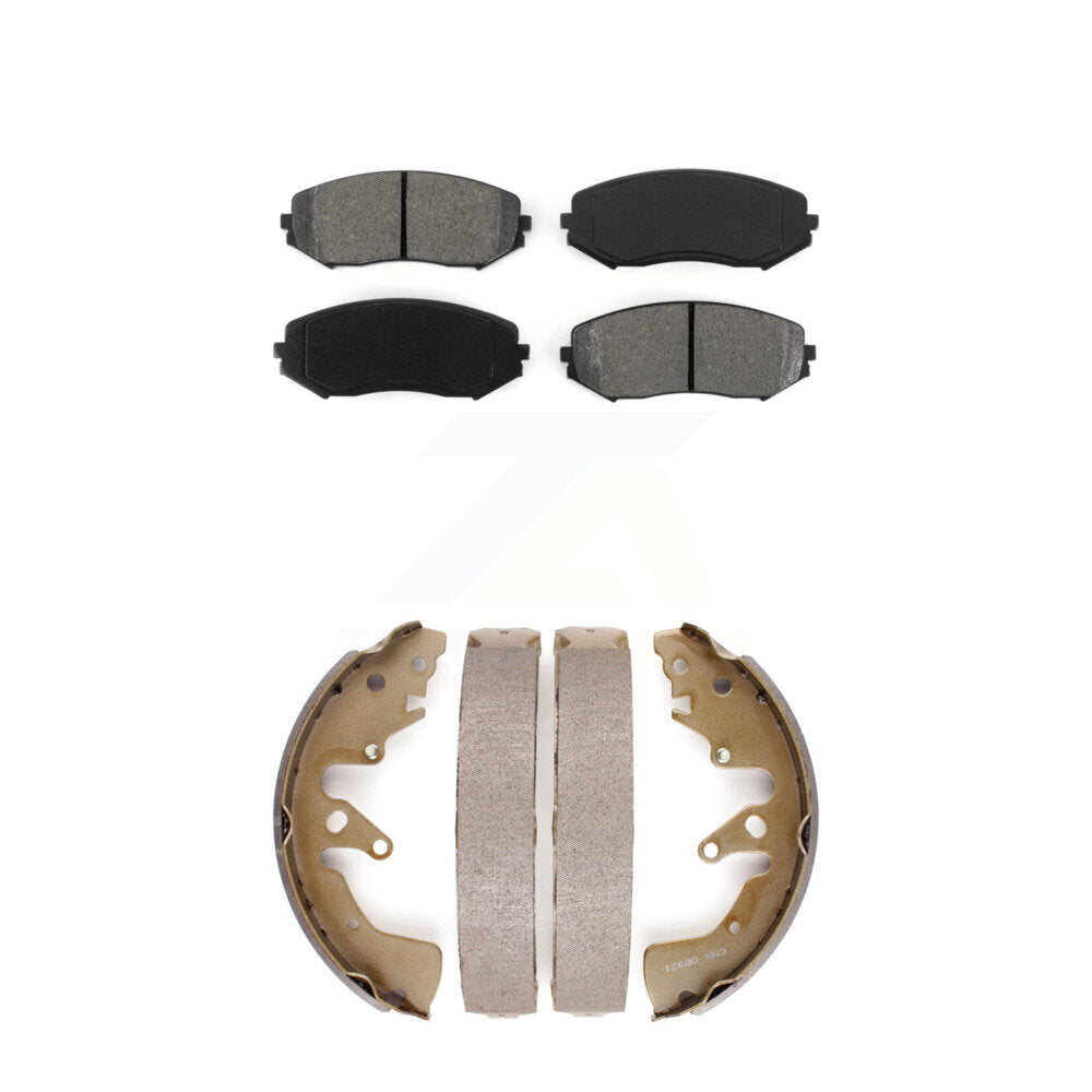 Semi-Metallic Brake Pads Drum Shoes Front Rear Kit For 06-08 Suzuki Grand Vitara