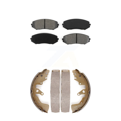 Semi-Metallic Brake Pads Drum Shoes Front Rear Kit For 06-08 Suzuki Grand Vitara