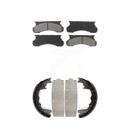 Semi-Metallic Brake Pads Drum Shoe Front Rear Kit For Ford E-350 Econoline F-250