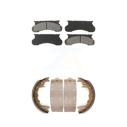 Semi-Metallic Brake Pads Drum Shoe Front Rear Kit For Ford E-350 Econoline F-350