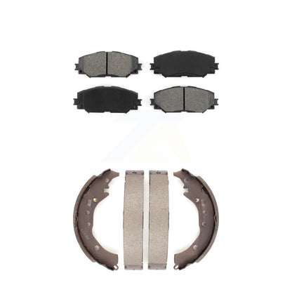 Semi-Metallic Brake Pads & Drum Shoes Front Rear Kit For Toyota Corolla Scion xD