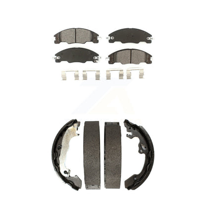 Semi-Metallic Brake Pads And Drum Shoes Front Rear Kit For 2008-2011 Ford Focus