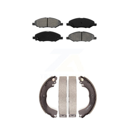 Semi-Metallic Brake Pads & Drum Shoes Front Rear Kit For 09-11 Nissan Versa 1.6L
