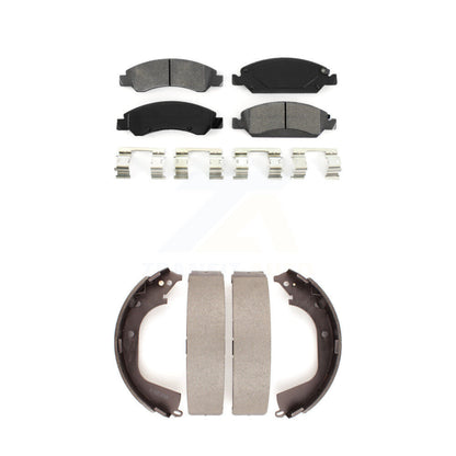 Semi-Metallic Brake Pads Drum Shoes Front Rear Kit For GMC Sierra 1500 Chevrolet
