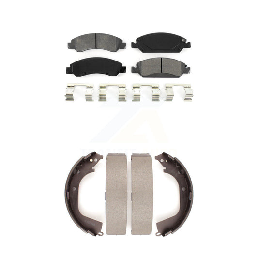 Semi-Metallic Brake Pads Drum Shoes Front Rear Kit For GMC Sierra 1500 Chevrolet