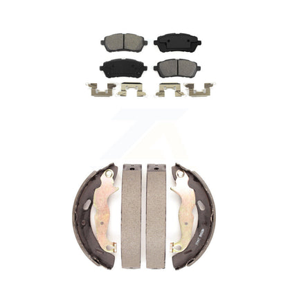 Semi-Metallic Brake Pads And Drum Shoes Front Rear Kit For Ford Fiesta