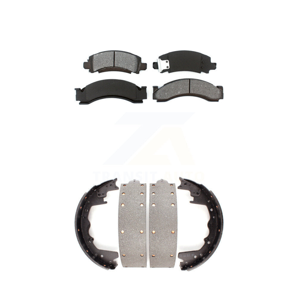 Semi-Metallic Brake Pads Drum Shoes Front Rear Kit For Dodge W350 W300 D400 D450