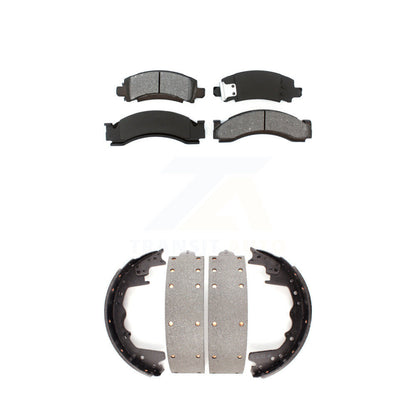 Semi-Metallic Brake Pads Drum Shoes Front Rear Kit For Dodge W350 W300 D400 D450