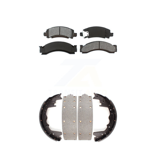 Semi-Metallic Brake Pads Drum Shoes Front Rear Kit For Dodge W350 W300 D400 D450