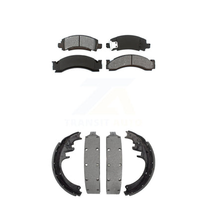 Semi-Metallic Brake Pads & Drum Shoes Front Rear Kit For GMC Chevrolet G3500 C30