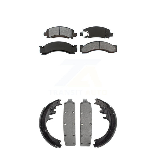 Semi-Metallic Brake Pads & Drum Shoes Front Rear Kit For GMC Chevrolet G3500 C30