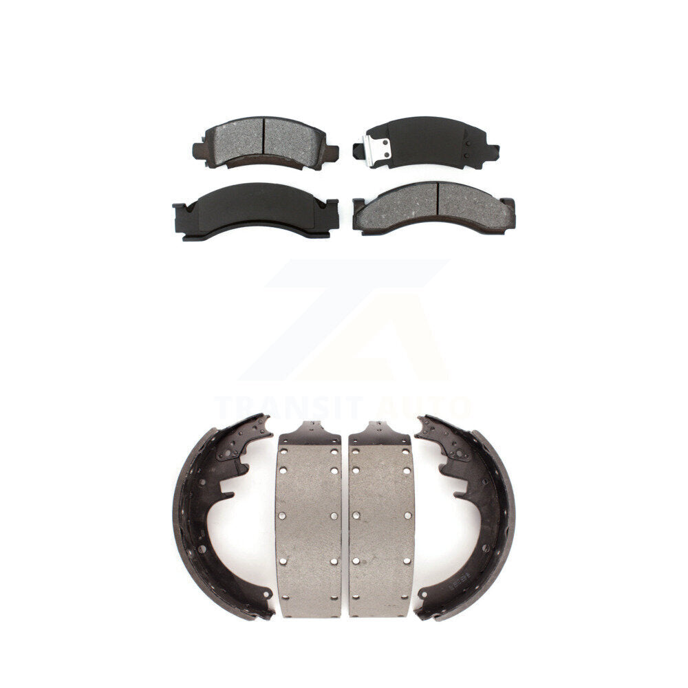 Semi-Metallic Brake Pads & Drum Shoes Front Rear Kit For GMC Chevrolet G3500 C30