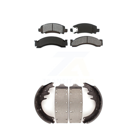 Semi-Metallic Brake Pads & Drum Shoes Front Rear Kit For GMC Chevrolet G3500 C30