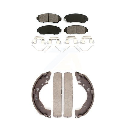 Semi-Metallic Brake Pads And Drum Shoes Front Rear Kit For Honda Civic