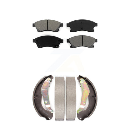 Semi-Metallic Brake Pads Drum Shoes Front Rear Kit For 2012-2017 Chevrolet Sonic
