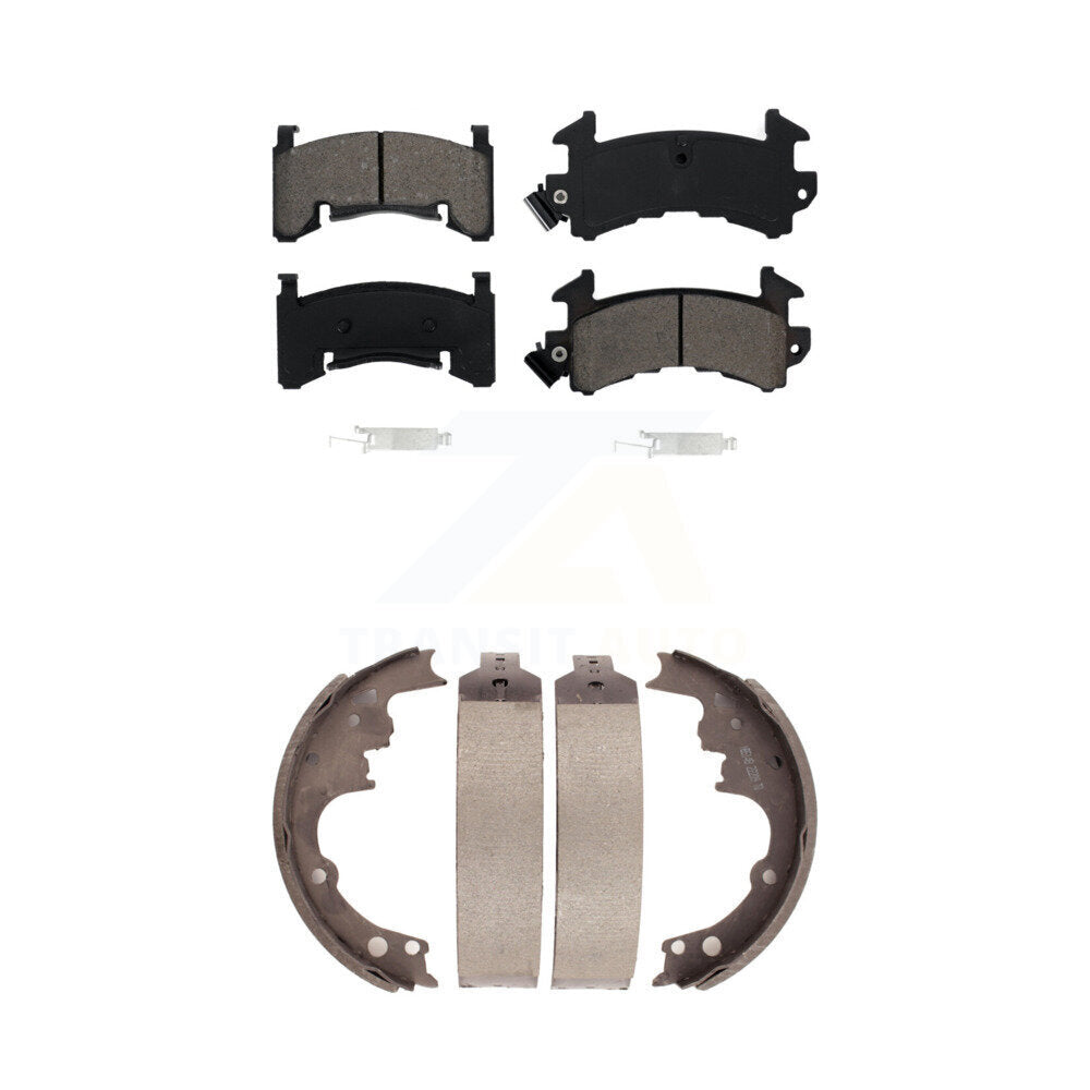 Semi-Metallic Brake Pads & Drum Shoe Front Rear Kit For Chevrolet S10 GMC Camaro