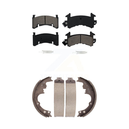 Semi-Metallic Brake Pads & Drum Shoe Front Rear Kit For Chevrolet S10 GMC Camaro