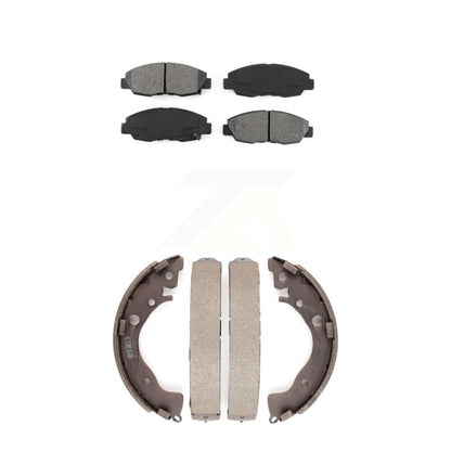 Semi-Metallic Brake Pads And Drum Shoes Front Rear Kit For Honda Civic