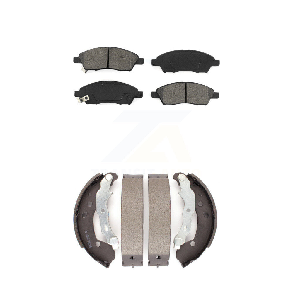 Semi-Metallic Brake Pads & Drum Shoes Front Rear Kit For Nissan Micra Versa Note