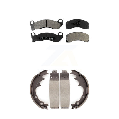 Semi-Metallic Brake Pads & Drum Shoe Front Rear Kit For Ford Mustang Thunderbird