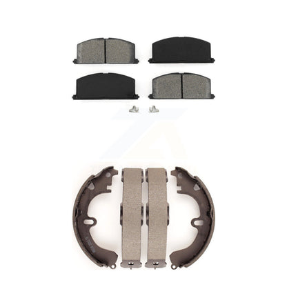 Semi-Metallic Brake Pads And Drum Shoes Front Rear Kit For Toyota Corolla Celica