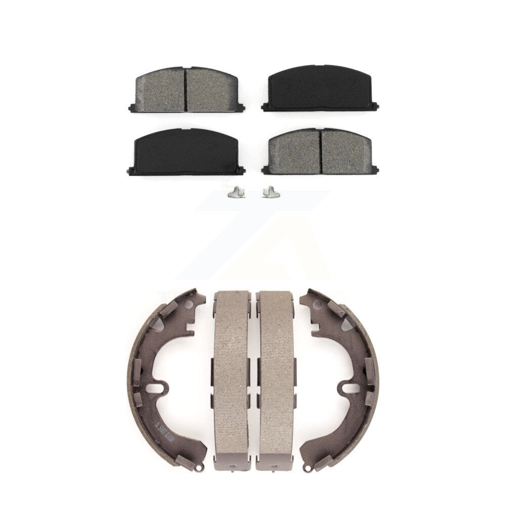 Semi-Metallic Brake Pads & Drum Shoe Front Rear Kit For Toyota Corolla Chevrolet