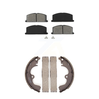 Semi-Metallic Brake Pads And Drum Shoes Front Rear Kit For Toyota Tercel Paseo