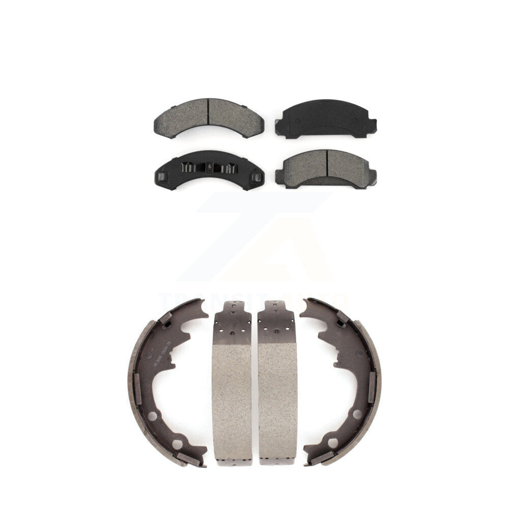 Semi-Metallic Brake Pads & Drum Shoe Front Rear Kit For Ford Ranger Mazda Bronco