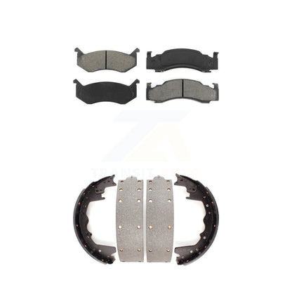 Semi-Metallic Brake Pads Drum Shoe Front Rear Kit For Dodge B250 D150 D250 B3500