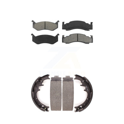Semi-Metallic Brake Pads Drum Shoes Front Rear Kit For Dodge D150 B250 B150 W150