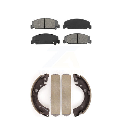 Semi-Metallic Brake Pads And Drum Shoes Front Rear Kit For Honda Civic Accord
