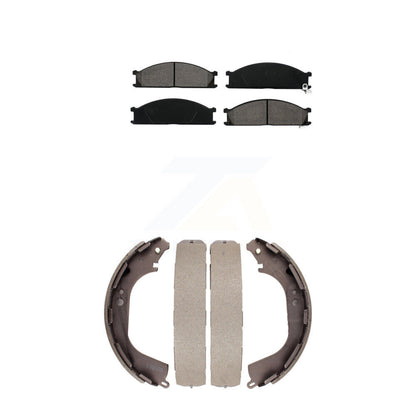Semi-Metallic Brake Pads Drum Shoe Front Rear Kit For Nissan Frontier D21 Pickup