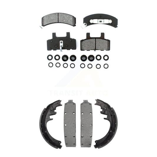 Semi-Metallic Brake Pads & Drum Shoe Front Rear Kit For Chevrolet K1500 Suburban